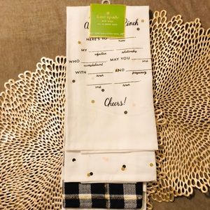 NWT Kate Spade 3pc Kitchen Towels